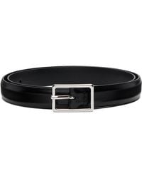 Anderson's - Skinny French Calfskin Rectangular Buckle Belt - Lyst