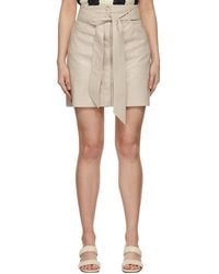 Nanushka - Beige Vegan Leather Meda Short Skirt - Lyst