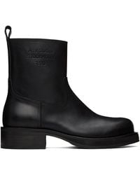 Acne Studios - Leather Waxed Boots - Lyst