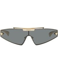 Versace - Gold Shield Sunglasses - Lyst