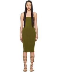 Isa Boulder - Ssense Exclusive Khaki Jigsaw Midi Dress - Lyst
