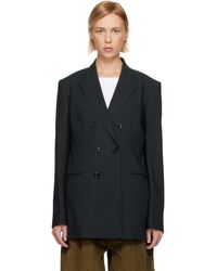Ami Paris - Veston Noir En Laine À Double Boutonnage - Lyst