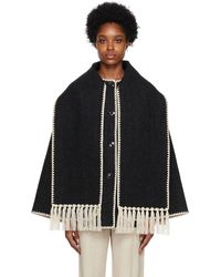 TotÃªme Emboidery Scarf Jacket in Black | Lyst