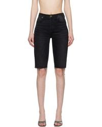 FRAME - Black 'the Cycling' Denim Shorts - Lyst
