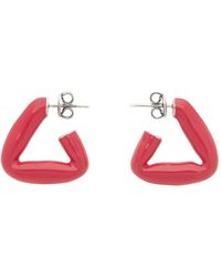 Bottega Veneta - Boucles d'oreilles triangulaires roses en argent sterling - Lyst