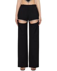 Area - Crystal Slit Trousers - Lyst