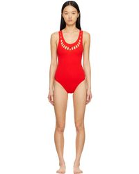 Alaïa - Red Seamless One-piece Swimsuit - Lyst