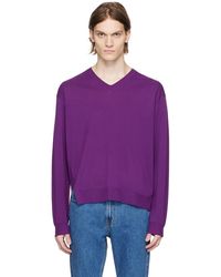 WOOYOUNGMI - Purple V-neck Sweater - Lyst