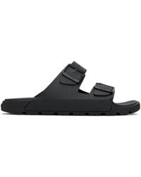 BOSS - Black Twin Strap Sandals - Lyst