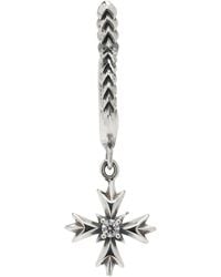 Emanuele Bicocchi - Crest & Crystal Single Hoop Earring - Lyst