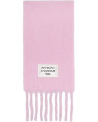 Acne Studios - Fringed Logo Label Scarf - Lyst
