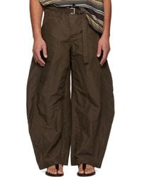 Sacai - Khaki Treated Nylon Twill Trousers - Lyst