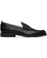 HUGO - Leather Penny Trim Loafers - Lyst