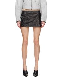 Acne Studios - Creased Leather Miniskirt - Lyst