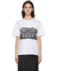Alexander McQueen - White Bustier Print T-shirt - Lyst