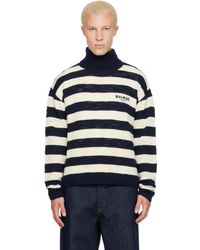 Balmain - Off- Mariniere Vintage Wool Turtleneck - Lyst