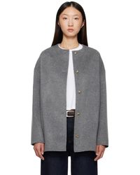 Loulou de Saison - グレー Dunne Wool Drap ショート コート - Lyst