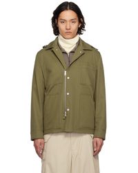 Moncler - カーキ Guerledan コットン フード付き シャツジャケット - Lyst