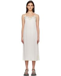 See By Chloé - White Embroidered Midi Dress - Lyst
