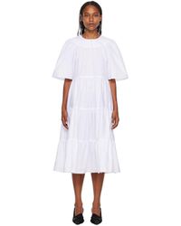 Rosetta Getty - Robe Longue Blanche À Volants - Lyst