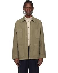 A.P.C. - Khaki Loose-Fit Overshirt - Lyst