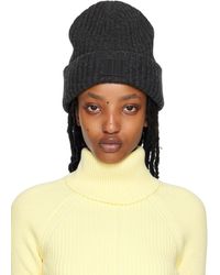 Marc Jacobs - Gray Ribbed Beanie - Lyst