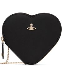 Vivienne Westwood - Sac à bandoulière en forme de cœur noir en cuir saffiano - Lyst