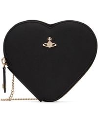Vivienne Westwood - Black Saffiano Heart Crossbody Bag - Lyst