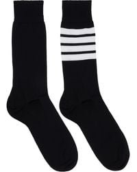 Thom Browne - Cotton 4-Bar Mid Calf Socks - Lyst