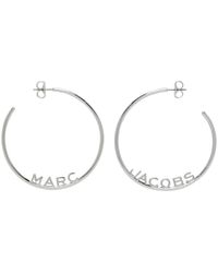 Marc Jacobs - Boucles d'oreilles à anneau argentées à monogrammes - Lyst