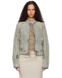 Entire studios - Moto Denim Jacket - Lyst