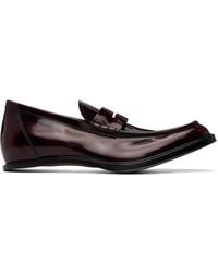 Maison Margiela - Burgundy Heel-Less Loafers - Lyst