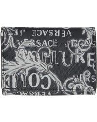 Versace - Black Logo Couture Bifold Wallet - Lyst