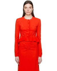 Cecilie Bahnsen - Red Vira Cardigan - Lyst