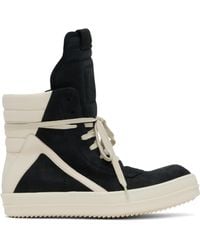 Rick Owens - ブラック＆オフホワイト Hollywood Geobasket スニーカー - Lyst