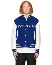 Givenchy - Blue Virgin Wool Bomber Jacket - Lyst