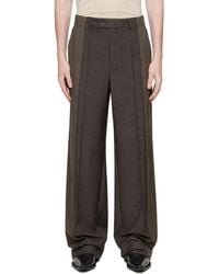 Maison Margiela - Taupe Two-Tone Wool Trousers - Lyst