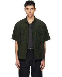Sacai - Khaki Overdyed Floral Print Shirt - Lyst