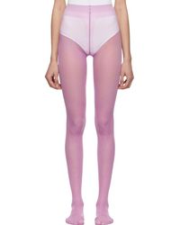 Gucci Purple Plain Logo Tights