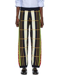 Gucci Blue Wool Jacquard Lounge Trousers - Multicolour
