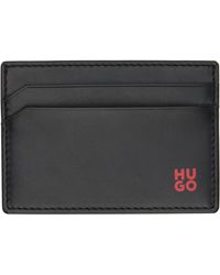 HUGO - ブラック レザー カードケース - Lyst