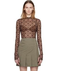 Marine Serre - Ssense Exclusive Moonogram Flock Ls Highneck Top - Lyst