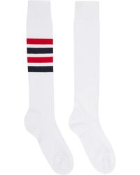 Thom Browne - Thom e chaussettes blanches à rayures - Lyst