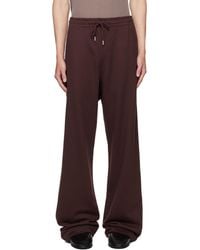 Dries Van Noten - Burgundy Drawstring Sweatpants - Lyst