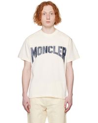 Moncler - T-shirt blanc à image à logo imprimée - Lyst