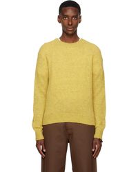 Dries Van Noten - Pull Jaune À Col Ras Du Cou - Lyst