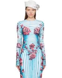 Jean Paul Gaultier - ブルー&レッド Flower Body Morphing 長袖tシャツ - Lyst