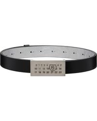 MM6 by Maison Margiela - Numeric Buckle Leather Belt - Lyst