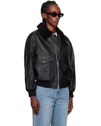 DUNST Oversized Leather Jacket in Black | Lyst