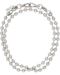 【WE11DONE】 Ball Chain Necklace Silver Silver Ball Necklace by We11done on Sale
